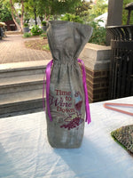 Embroidered Wine Bag